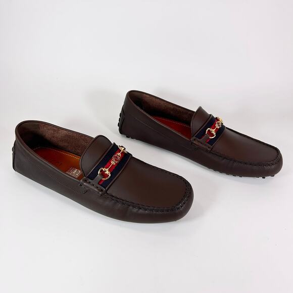 Gucci Ayrton Webstripe Horsebit Leather Loafer - Men’s 13 - Picture 3 of 8